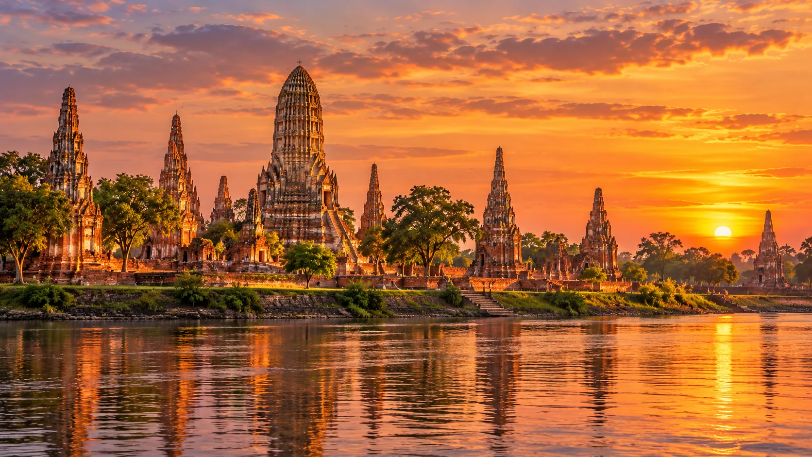 AI-generated destination illustration inspired by Phra Nakhon Si Ayutthaya