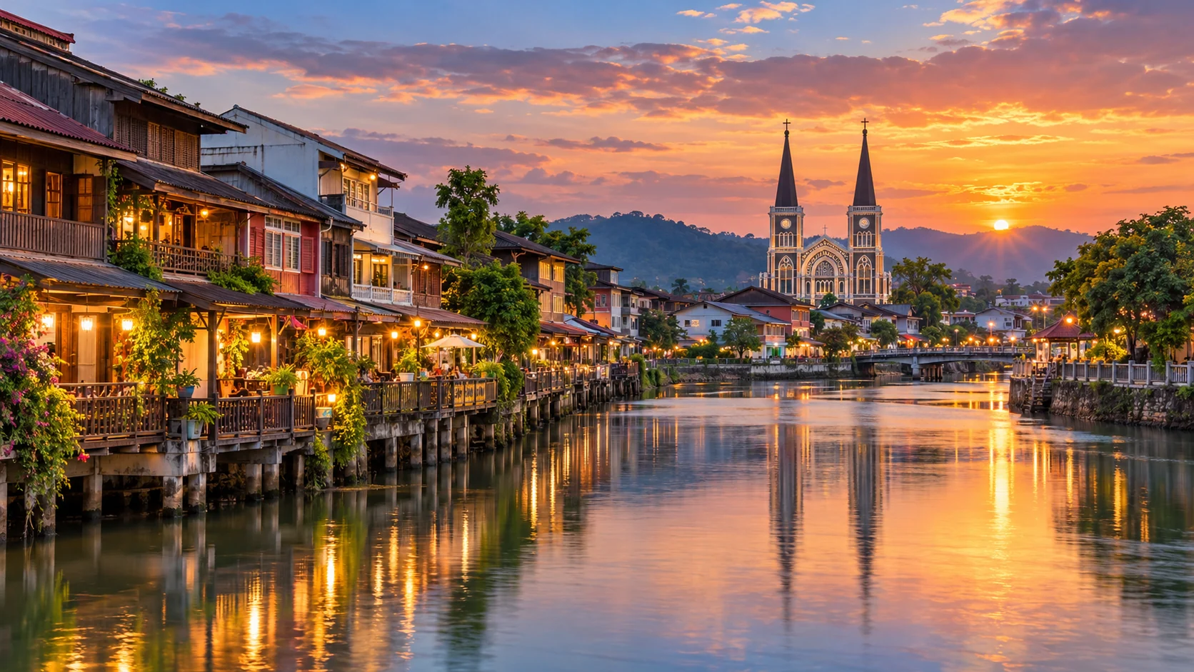 AI-generated destination illustration inspired by Chanthaburi
