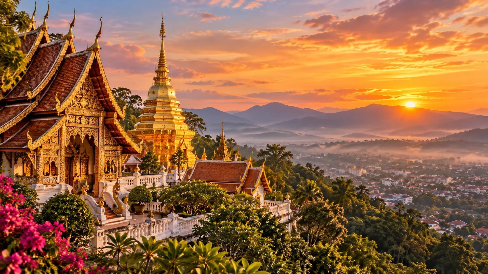 AI-generated destination illustration inspired by Chiang Mai