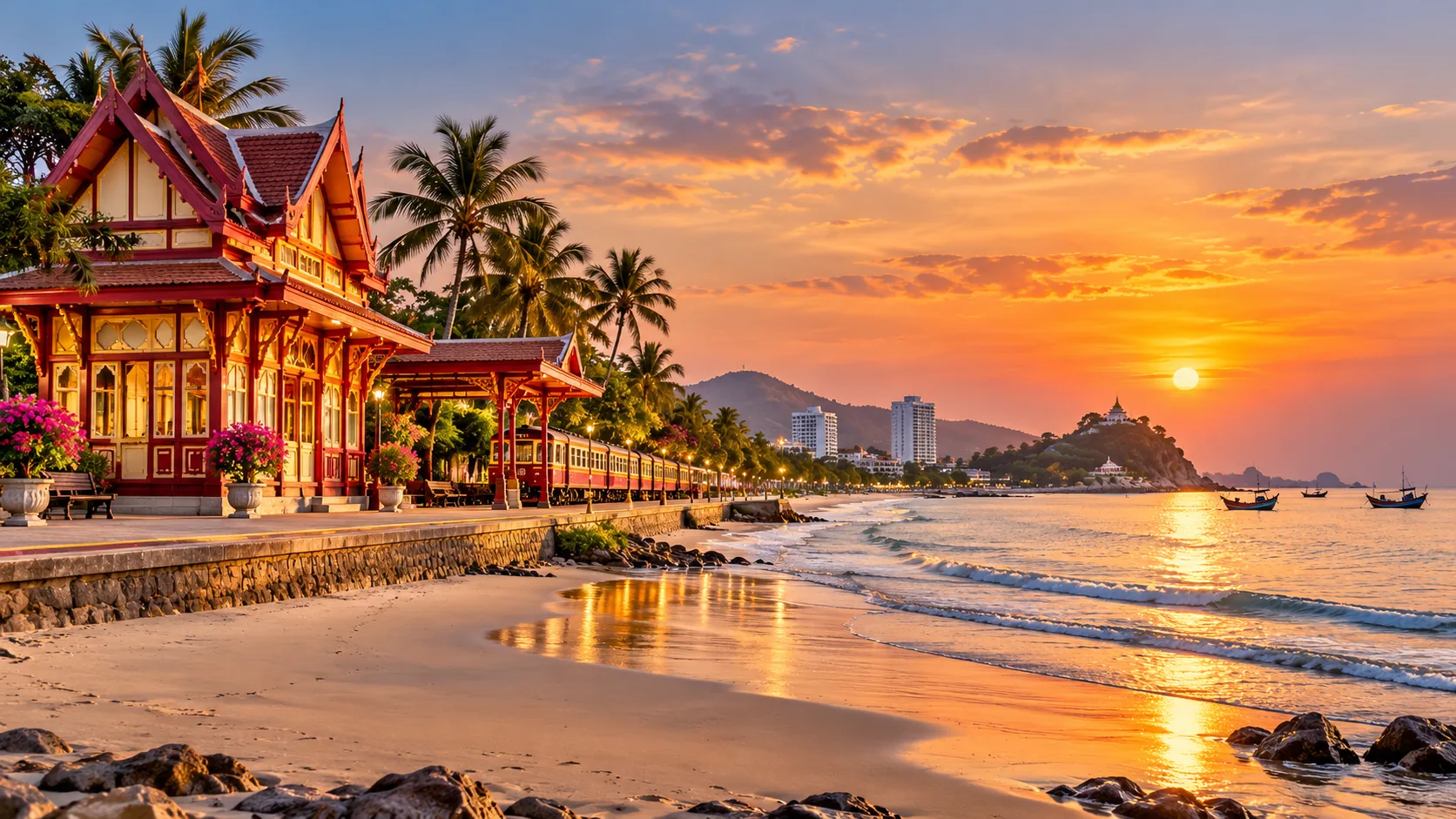 AI-generated destination illustration inspired by Hua Hin / Cha-am