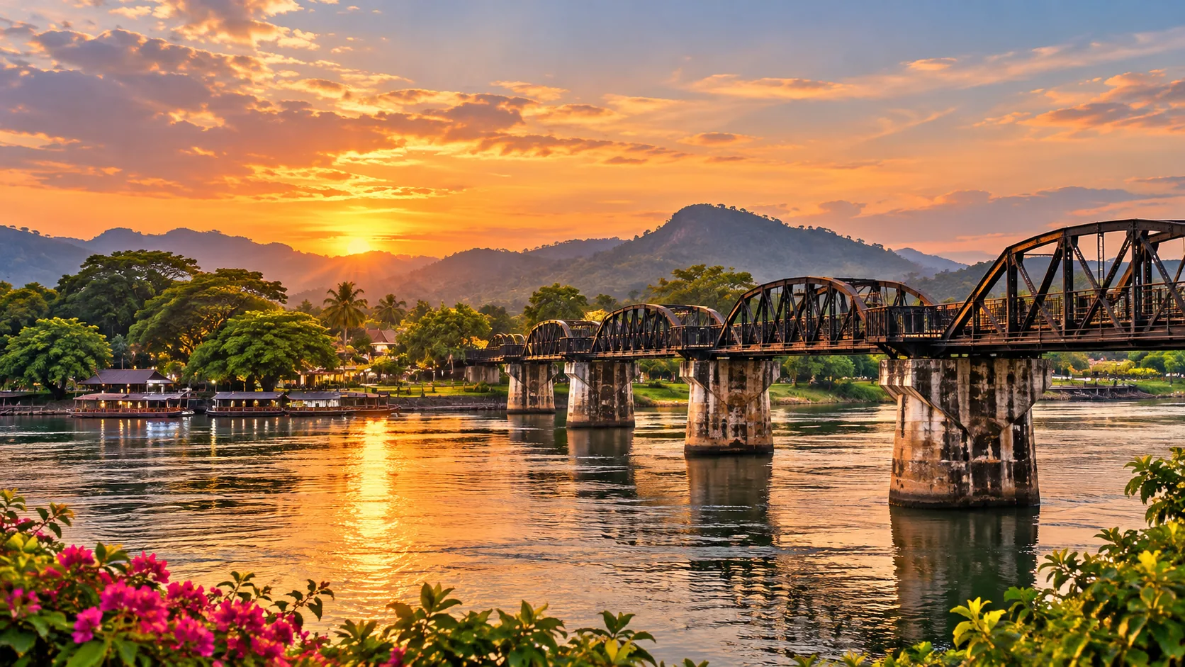 AI-generated destination illustration inspired by Kanchanaburi