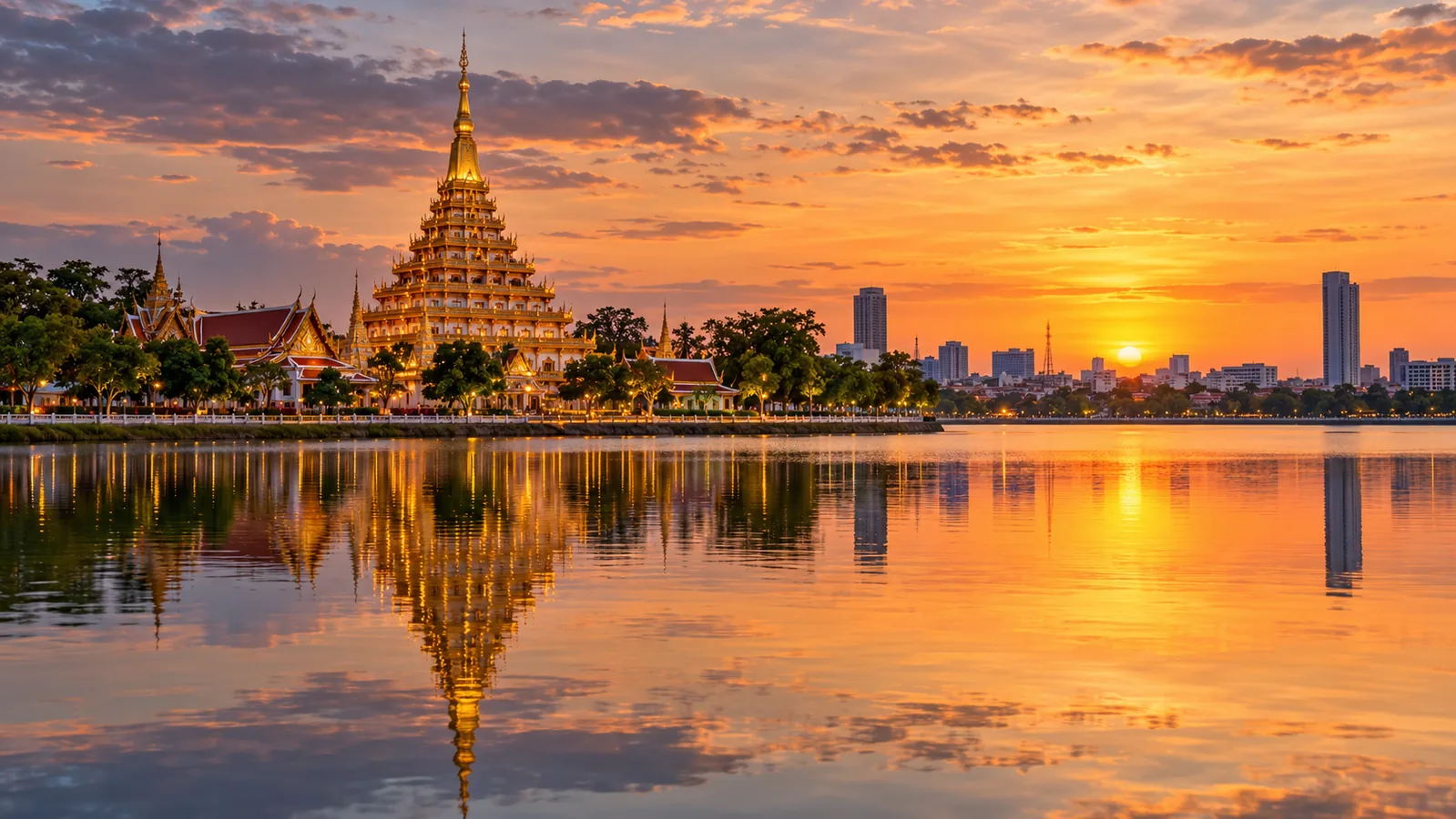 AI-generated destination illustration inspired by Khon Kaen