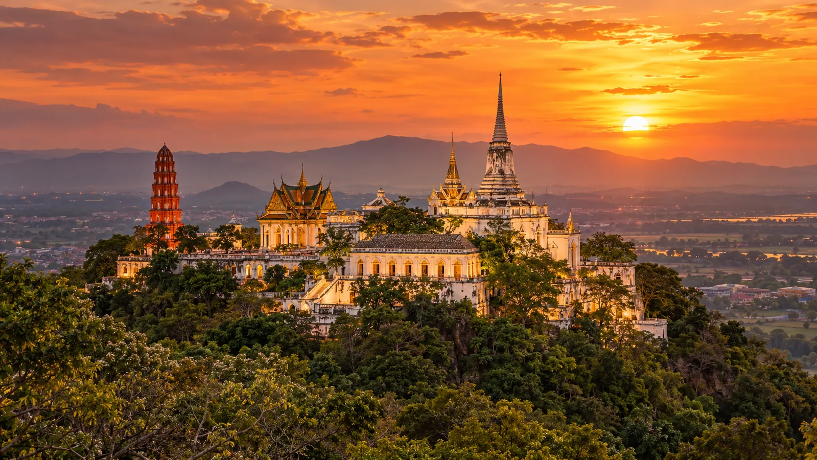 AI-generated destination illustration inspired by Phetchaburi