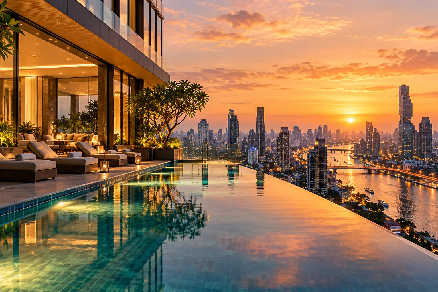 Illustrative Bangkok travel scene